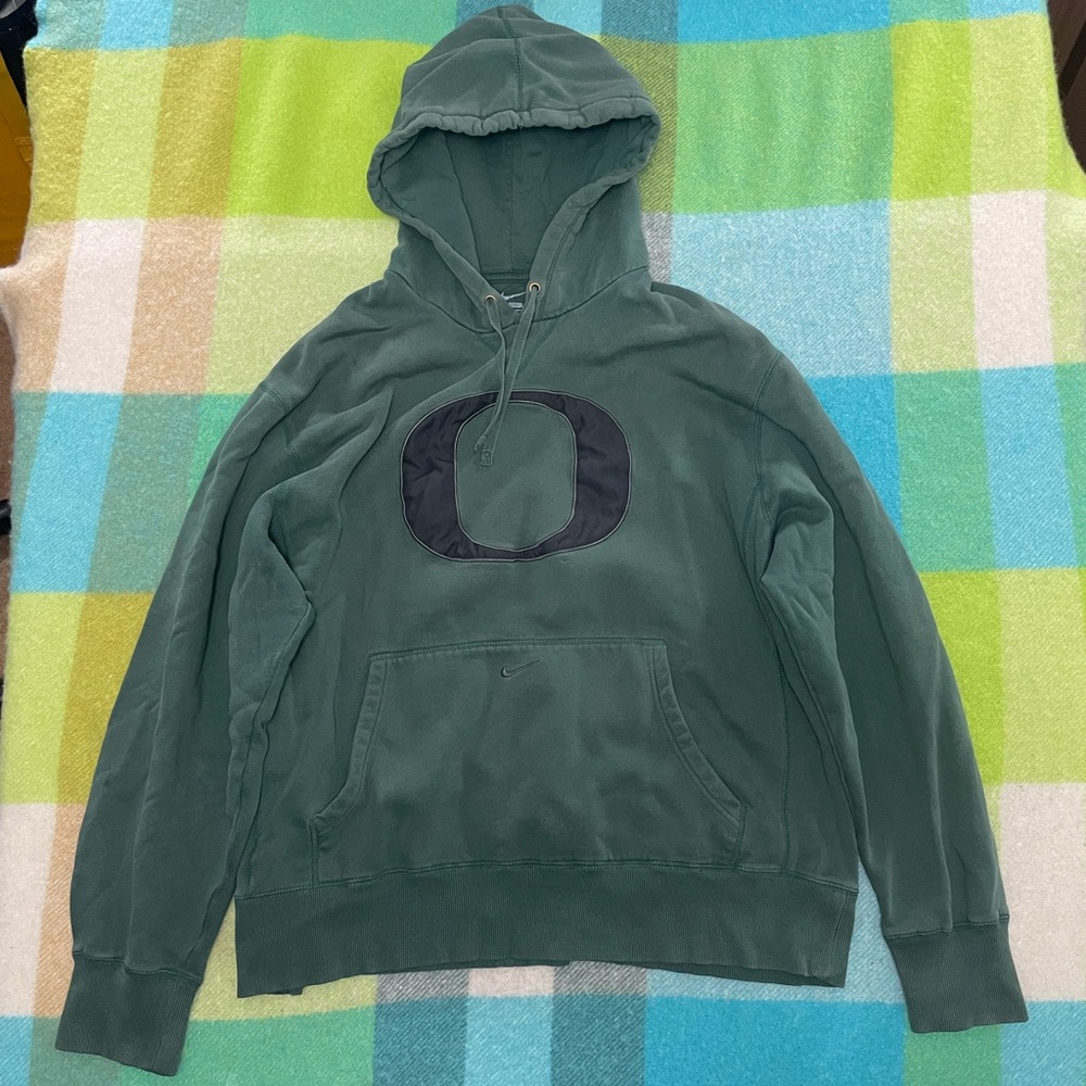 Vintage Nike Oregon Ducks Center Swoosh Green Black Pullover Hoodie Men’s